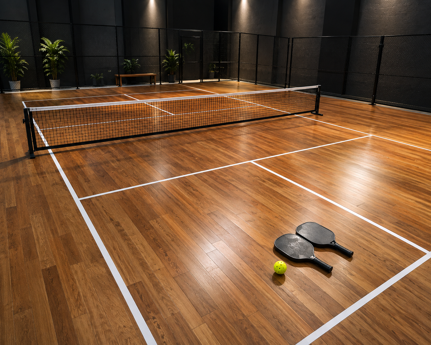 Modular Interlocking Tile Pickleball Court